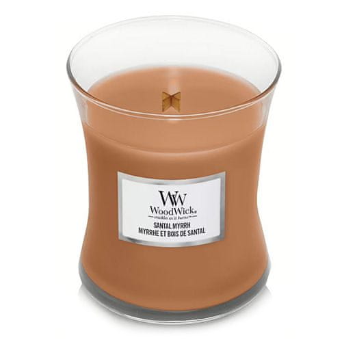 Woodwick Sviečka oválna váza , Santal a myrha, 275 g