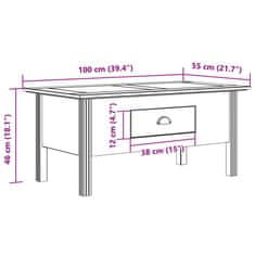 Vidaxl Konferenčný stolík BODO biely 100x55x46 cm borovicový masív