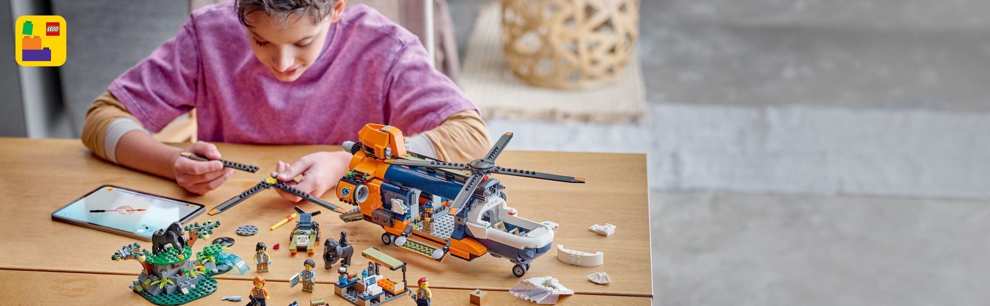 LEGO City 60437 Helikoptéra na prieskum džungle v základnom tábore