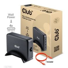 Club 3D Cestovní nabíječka 240W GaN technologie, 4xUSB-C, PPS + PD 3.1 Support