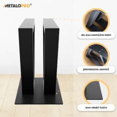 MetaloPro Tvar-V kovová čierna stolová noha, centrálna stolová podnož, pre až 150 kg ťažké stolové dosky, jedálenský stôl stolík konferenčný stolík obývačkový stolík, priemyselná moderná obývačka