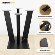 Mikado kovová čierna stolová noha, centrálna stolová podnož, pre až 150 kg ťažké stolové dosky, jedálenský stôl stolík konferenčný stolík obývačkový stolík, priemyselná moderná obývačka