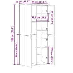 Petromila vidaXL Vysoká skrinka čierna 80x35x180 cm kompozitné drevo