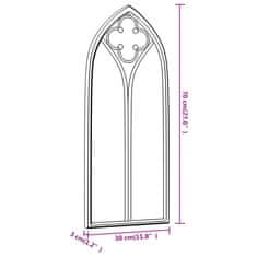 Vidaxl Záhradné zrkadlo, čierne 70x30 cm, železo na vonkajšie použitie