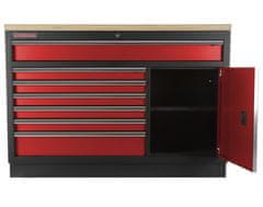 AHProfi Celokovová široká dielenská skrinka PROFI RED, 7 zásuviek, skrinka - RTGC1371
