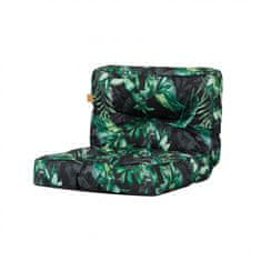 Blomster Vankúš na sedenie pre ratanové kreslo 77 x 50 cm, podložka na sedenie pre ratanový záhradný nábytok, náhradný vankúš pre ratanové kreslo PE, zelené listy