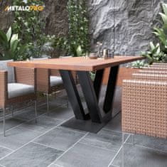 MetaloPro Tvar-V kovová čierna stolová noha, centrálna stolová podnož, pre až 150 kg ťažké stolové dosky, jedálenský stôl stolík konferenčný stolík obývačkový stolík, priemyselná moderná obývačka