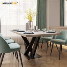 MetaloPro Mikado kovová čierna stolová noha, centrálna stolová podnož, pre až 150 kg ťažké stolové dosky, jedálenský stôl stolík konferenčný stolík obývačkový stolík, priemyselná moderná obývačka