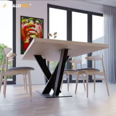 MetaloPro Mikado kovová čierna stolová noha, centrálna stolová podnož, pre až 150 kg ťažké stolové dosky, jedálenský stôl stolík konferenčný stolík obývačkový stolík, priemyselná moderná obývačka