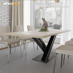 MetaloPro Tvar-X kovová čierna stolová noha, centrálna stolová podnož, pre až 150 kg ťažké stolové dosky, jedálenský stôl stolík konferenčný stolík obývačkový stolík, priemyselná moderná obývačka