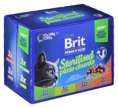 shumee Sterilizovaný tanier BRIT Premium Cat - vlhké krmivo pre mačky - 12x100 g