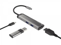 shumee NATEC MULTIPORT FOWLER SLIM USB-C->HUB USB 3.0 X2, HDMI 4K, USB-C PD NMP-1984