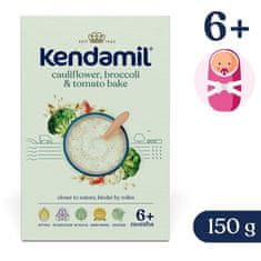 Kendamil 6x Kaša mliečna s brokolicou, karfiolom a paradajkami (150 g), 6m+