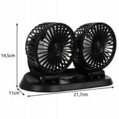 Xtrobb  23222 Dvojitý ventilátor do auta čierny