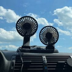 Xtrobb  23222 Dvojitý ventilátor do auta čierny