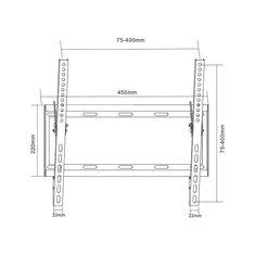 Cabletech Univerzálny nástenný držiak pre LED TV (26-55") LP34-44T vertikálne nastavenie
