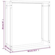 Vidaxl Stojan na krbové drevo matný čierny 80x28x86 cm oceľ