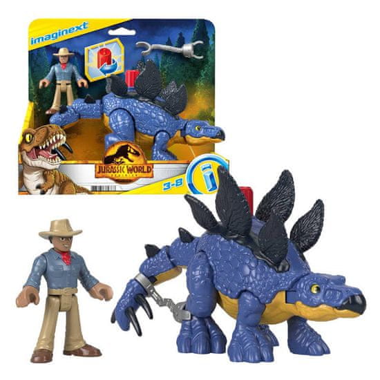 KOMFORTHOME Jurský svet set Imaginext figúrky Stegosaurus + Dr. Grant ZA5097