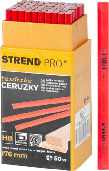 Strend Pro Ceruzka Strend Pro, tesárska, 176 mm, hranatá, čierna tuha, Sellbox 50 ks (50 ks)