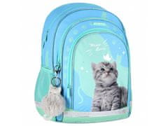 STARPAK Modrý Mačací batoh mládežnícky, školský batoh 40x29x20 cm 