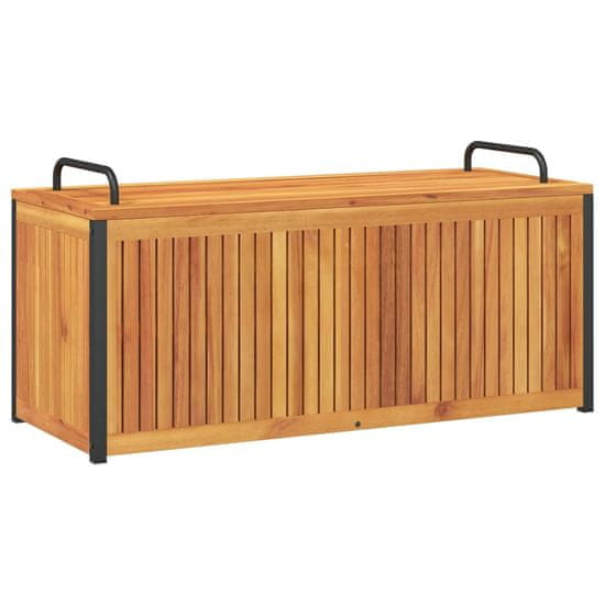 Vidaxl Vonkajší box na vankúše 110x45x42/53 cm masívna akácia a oceľ