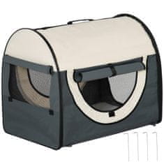 PAWHUT Dog Crate Skladacia Prepravka Pre Psov Batoh Pre Domáce Zvieratá S Vankúšom, Cestovná Taška, Vodotesný, Oxford Fabric, Dark Grey, 70X51X59Cm 