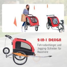 PAWHUT PawHut Príves pre psa Jogger Príves na bicykel Príves pre psa Červený+Čierny 155 x 83 x 108 cm 