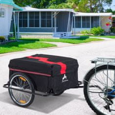 HOMCOM Nákladný Príves Za Bicykle, Prepravný Príves Cargotrailer, Čierny, Nový 