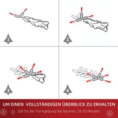 HOMCOM Vianočný Stromček Umelý Vianočný Stromček 180Cm So Stojanom Vrátane Dekorácie (180Cm, Biela/Vianočný Stromček 1) 