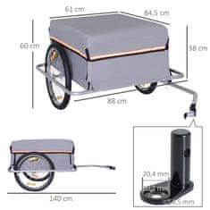 HOMCOM Príves Na Prepravu Nákladu Príves Bicyklov Príves Na Nákladný Bicykel Príslušenstvo Cargotrailer 