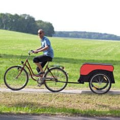 HOMCOM Prepravný Príves, Nákladný Príves, Príves Za Bicykel, Nákladný Príves, Červeno-Čierna 