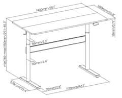 Ergo Office ER-453 Výškovo nastaviteľný ergonomický stôl