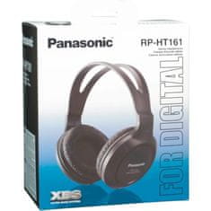 PANASONIC RP-HT161E-K, drôtové slúchadlá, cez hlavu, 3,5mm jack, kábel 2m, čierna