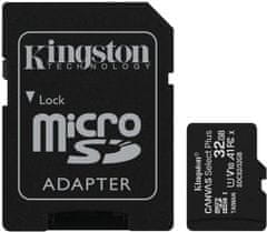 Kingston Canvas Select Plus A1/micro SDHC/32GB/UHS-I U1/Class 10/+ Adaptér