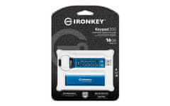 Kingston IronKey Keypad 200/16GB/USB 3.2/USB-A/Modrá