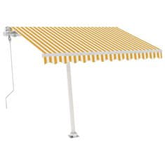 Vidaxl Automatická markíza, LED a senzor vetra 300x250 cm, žltá/biela