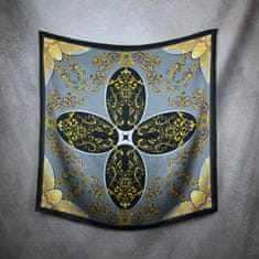 VegaLM Hodvábna šatka ORNAMENT - ZLATÝ, 90 x 90cm, Made in SLOVAKIA