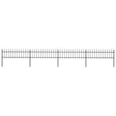 Vidaxl Záhradný plot so špicatými vrchmi čierny oceľový 6,8x0,6 m