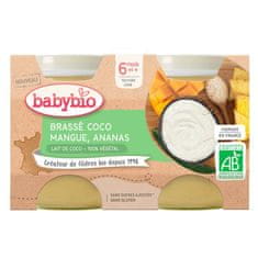 Babybio Brassé z kokosového mlieka mango ananás 2x 130 g