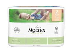 MOLTEX 4x Pure & Nature Plienky jednorazové 2 Mini (3-6 kg) 38 ks - ECONOMY PACK