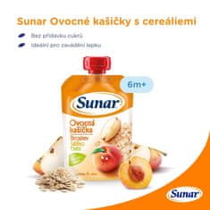 Sunar Kapsička Ovocná kašička broskyňa, jablko, ovsené vločky 120 g