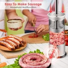 HOME & MARKER® Ručná súprava na plnenie klobás na 1 kg mäsa (25 x 9 cm) | STUFFTASTIC