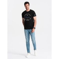 OMBRE Tričko męski z nadrukiem Ombre Casual Style čierne MDN126020 L