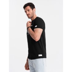 OMBRE Pánske tričko s potlačou čierne MDN126022 XL