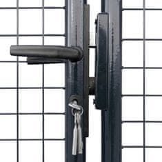 Vidaxl Brána zo sieťoviny a galvanizovanej ocele 400x200 cm šedá