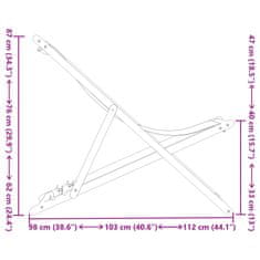 Petromila vidaXL Skladacie plážové kreslá 2ks listový vzor látka a masívne drevo