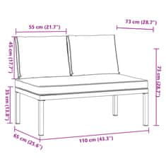 Petromila vidaXL Záhradná lavica s vankúšmi čierna hliník