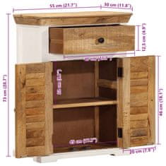 Petromila vidaXL Komoda bielo-hnedá 55x30x73 cm masívne surové mango