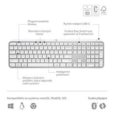 Logitech Počítačová klávesnice MX Keys S, US layout - šedá