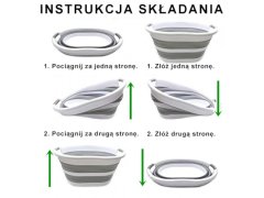 Wellhox Oválna skladacia misa 50 x 37 cm bielo-sivá OVAL COMPACT 25L